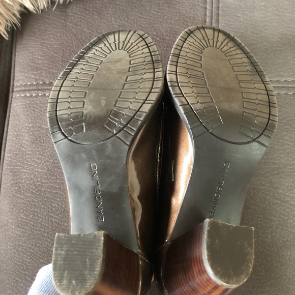 🩷SOLD🩷BANDOLINO Shiny Brown Block Heels S7.5 - Picture 7 of 7
